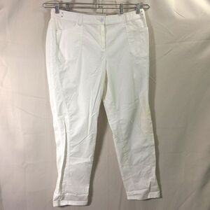 NEW Chicos Pants Utility Ultimate Fit Lightweight Pockets Stretch White Size 3